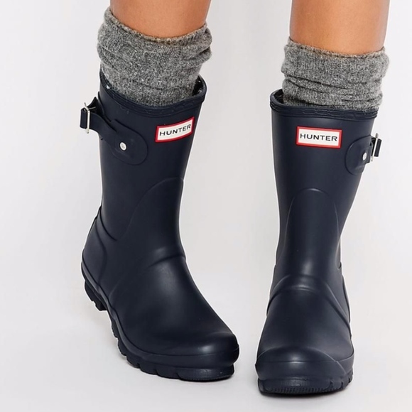 Hunter Shoes - Hunter Womens Original Short Rain Boots Matte Navy